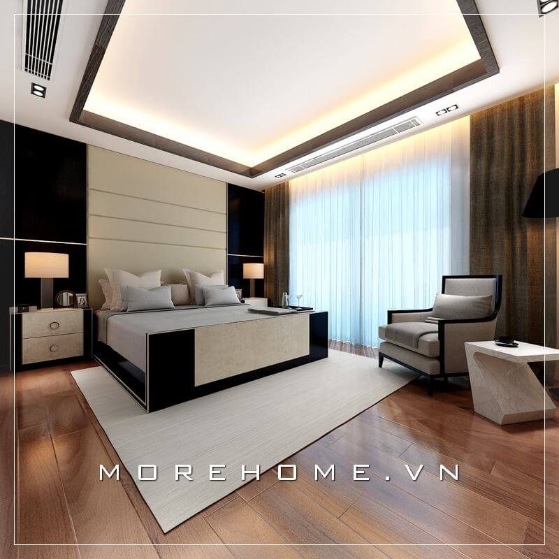 Chẳng cần quá cầu kỳ trong chi tiết, giường ngủ dạng hộp đơn giản lại mang nét đẹp riêng gợi cho phòng ngủ thêm phần gọn gàng, thông thoáng 